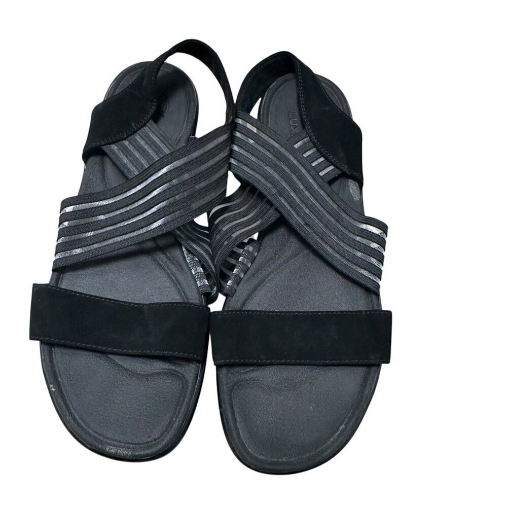 Skechers Womens Size 9 Sandals Black Cross Strappy Rumbler Luxe Transparent  - Picture 4 of 7